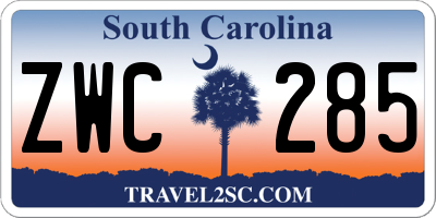 SC license plate ZWC285