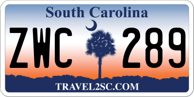 SC license plate ZWC289