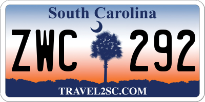 SC license plate ZWC292