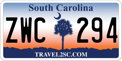 SC license plate ZWC294