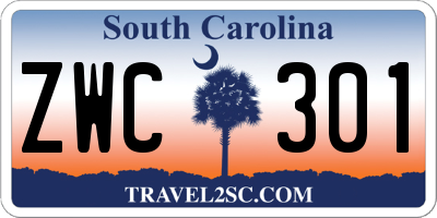 SC license plate ZWC301