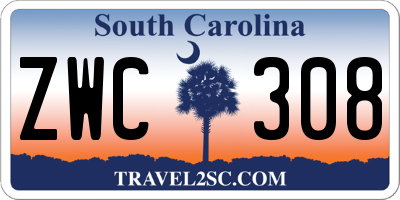 SC license plate ZWC308