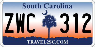 SC license plate ZWC312