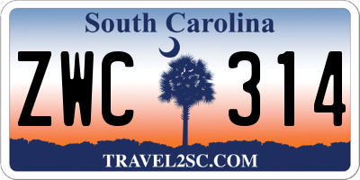 SC license plate ZWC314