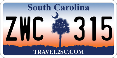 SC license plate ZWC315