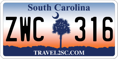 SC license plate ZWC316