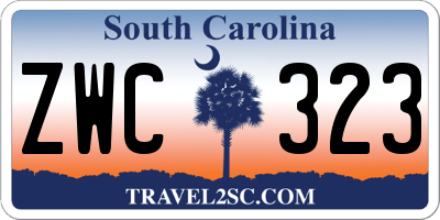 SC license plate ZWC323