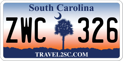 SC license plate ZWC326