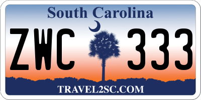 SC license plate ZWC333
