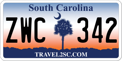 SC license plate ZWC342