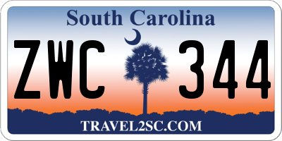 SC license plate ZWC344