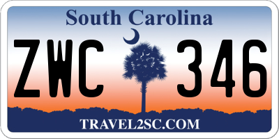 SC license plate ZWC346
