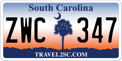 SC license plate ZWC347