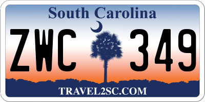 SC license plate ZWC349