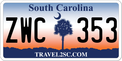 SC license plate ZWC353