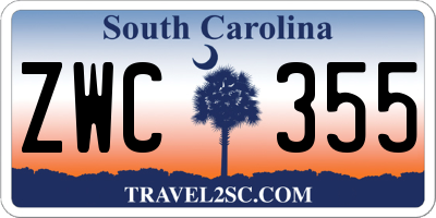 SC license plate ZWC355