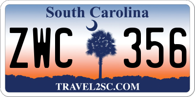 SC license plate ZWC356