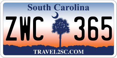 SC license plate ZWC365