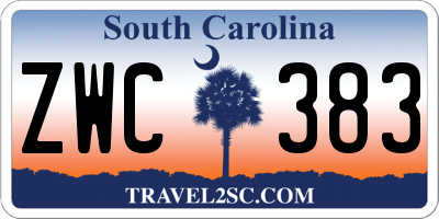 SC license plate ZWC383