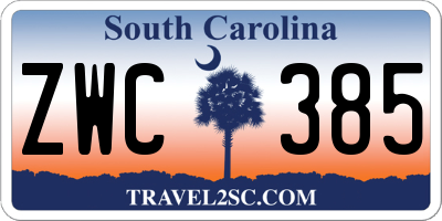 SC license plate ZWC385