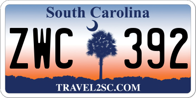 SC license plate ZWC392