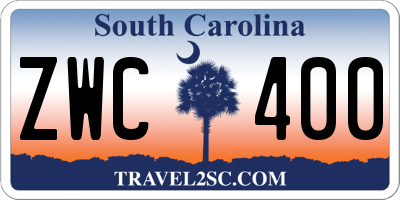 SC license plate ZWC400