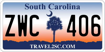 SC license plate ZWC406