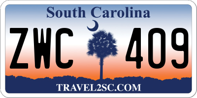 SC license plate ZWC409