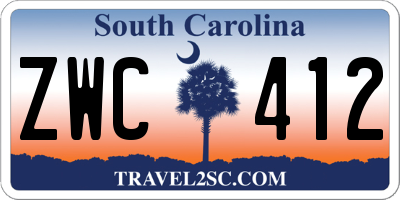 SC license plate ZWC412