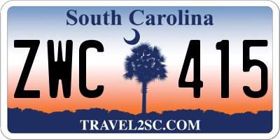 SC license plate ZWC415