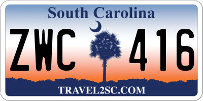 SC license plate ZWC416