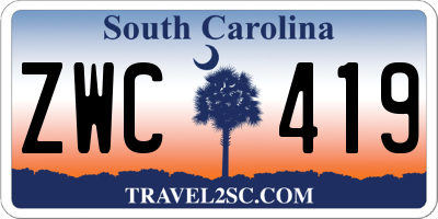 SC license plate ZWC419