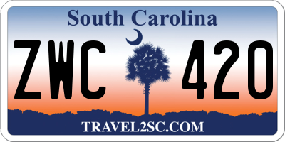 SC license plate ZWC420