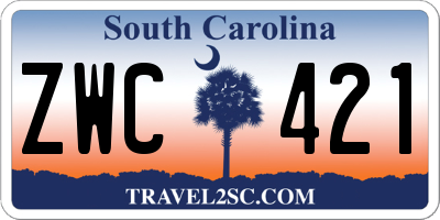 SC license plate ZWC421