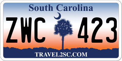 SC license plate ZWC423