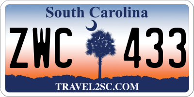 SC license plate ZWC433