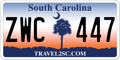 SC license plate ZWC447