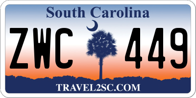 SC license plate ZWC449