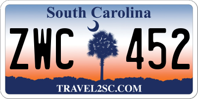 SC license plate ZWC452