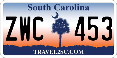 SC license plate ZWC453