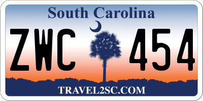 SC license plate ZWC454