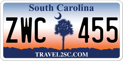 SC license plate ZWC455