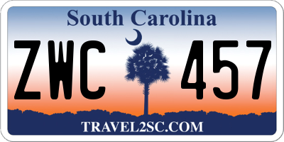 SC license plate ZWC457
