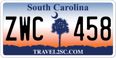 SC license plate ZWC458