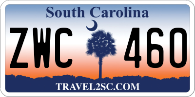 SC license plate ZWC460