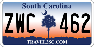 SC license plate ZWC462