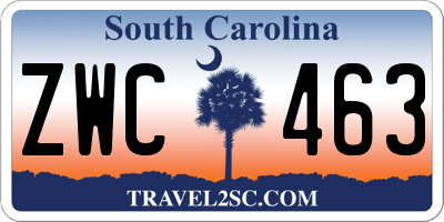SC license plate ZWC463