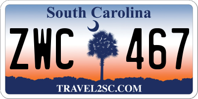 SC license plate ZWC467