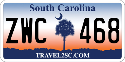 SC license plate ZWC468
