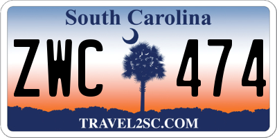 SC license plate ZWC474